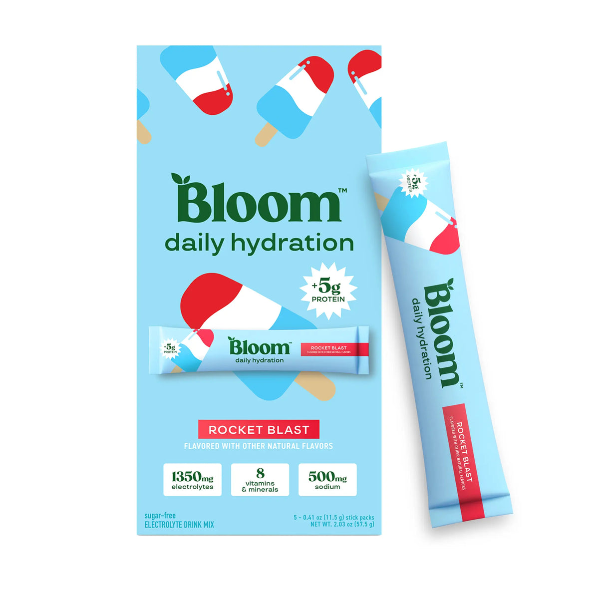 Bloom Nutrition Daily Hydration Sticks (5 Sticks) - 1350Mg Electrolytes, 5G Clear Whey Protein & Collagen, 8 Key Vitamins, Sugar-Free Drink Mix for Hydration, Recovery & Skin Health