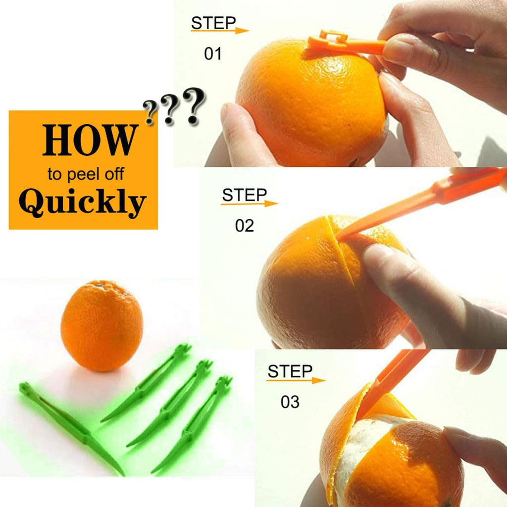 Orange Peeler Tools Citrus Peel Cutter Easy Fruit Vegetable Slicer Lemon Opener Remover Fruit Tool Kitchen Utensils Gadgets (2PCS Orange)