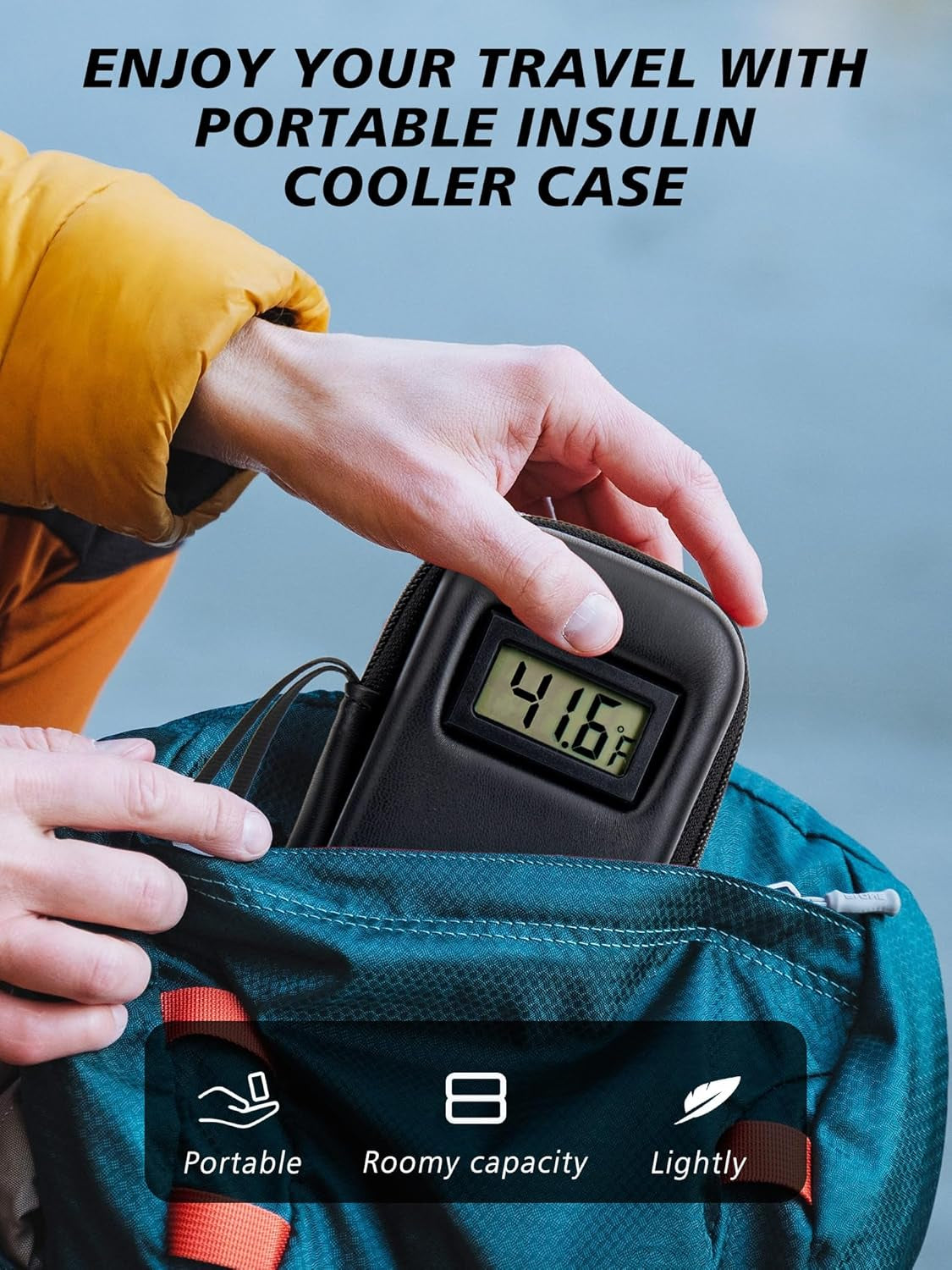 Insulin Cooler Travel Case, Peptide Travel Case with Temp Display